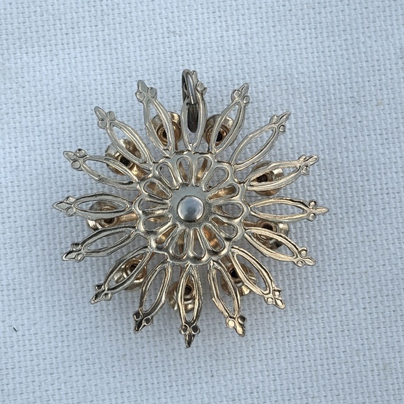 💛💎 Vintage Gold Tone Rhinestone Pendant - Picture 2 of 2